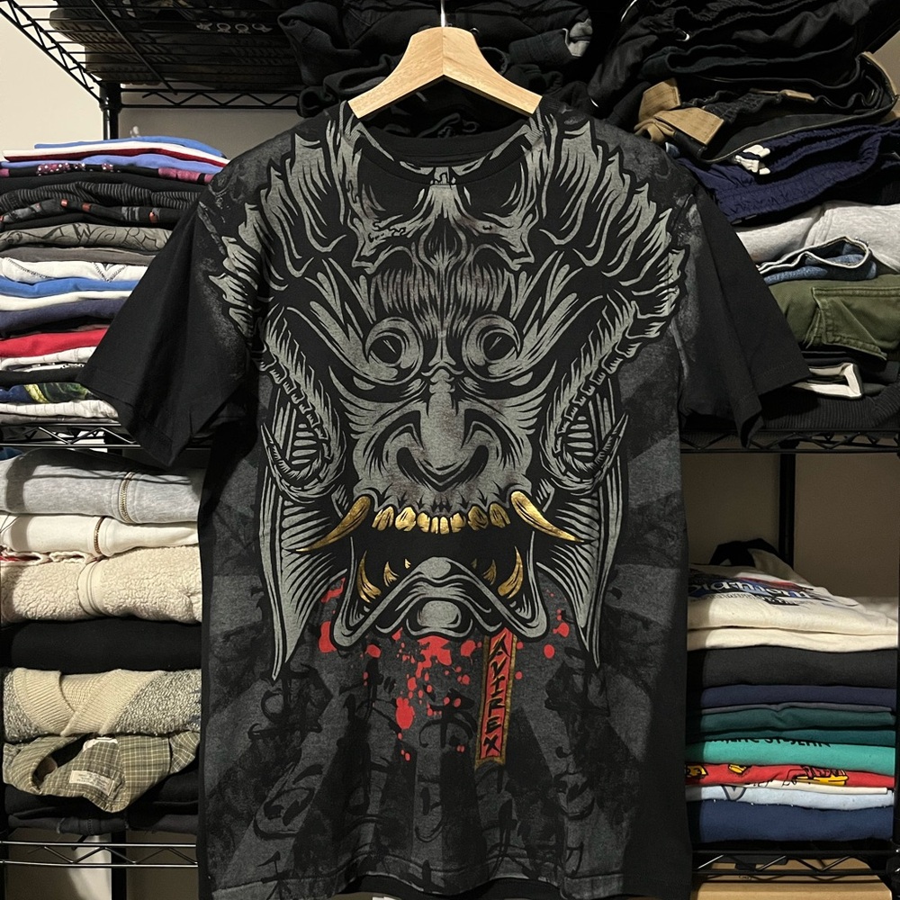 Avirex Black and Gold Graphic Tee